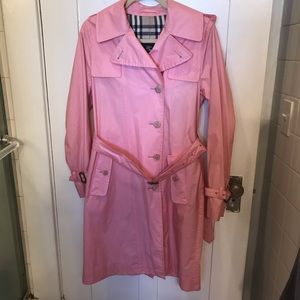 Burberry pale pink trench rain coat size medium